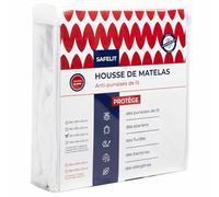 Housse de Matelas Anti punaises de lit SAFELIT - Anti ancariens - imperméable - Fermeture éclair sécurisée - Entreprise Française (90x190/200 épaisseur 18 à 27cm)