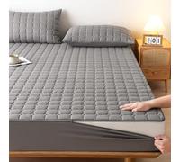 Housse de Matelas avec Fermeture éclair 80x190 Personnalisable Protege Matelas Integral Matelassé Housse Protection Matelas Déménagement Respirant Lavable Couvre/Protège Matelas (80x190+18cm,Gray)