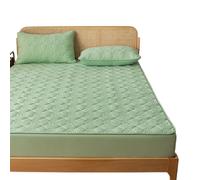 Housse De Matelas Drap-housse imperméable matelassé, protège-matelas for lit double, pleine taille ProtèGe Matelas(Green,Twin 99x190x30cm)