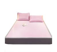 Housse de Matelas en Bambou, Housse de Couette fraîche en Soie glacée d'été, Tissu mère et bébé de qualité A, Refroidissement Rapide, adapté à la Maison(Pink,150cm*200cm/55)