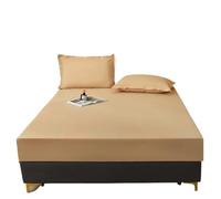 Housse de Matelas en Coton imperméable avec Bande élastique, Housse antidérapante, protège-Matelas, sans taies d'oreiller pour Matelas Epais(Khaki,160x200x25cm)