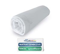 AM Qualitätsmatratzen - Housse de Matelas 80x200 en Tencel Lyocell - Protège Matelas avec Fermeture éclair - Amovible et Lavable - Housse Matelas 80 x 200 epaisseur 16 cm - Housse Matelas intégrale