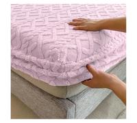 Housse de Matelas en Velours Peluche, Drap-Housse Extensible Doux avec Bande élastique, Protecteur Coussin lit d'hiver, Lavable 90/100/120/180(Purple,100x190x30cm)