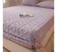 Housse de matelas en velours super doux - Drap-housse en peluche avec poches profondes, drap de lit élastique, protège-matelas magique, marron, 90 x 200 cm
