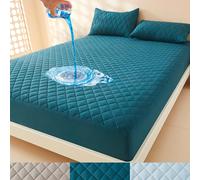 Housse de matelas épaisse en tissu Air 3D, protection de matelas 100% imperméable, drap-housse doux et respirant (sans taie d'oreiller), 1 pièce Dark Green