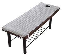 Housse de Matelas for Table de Massage Alèse Anti-Dérapante et Lavable en Fibre Polyester avec Ouverture Faciale, Confortable et Douce Institut de Beauté et Esthéticienne(Gris,180x60cm/71x24in)