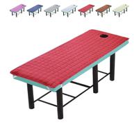 Housse de Matelas for Table de Massage Alèse Anti-Dérapante et Lavable en Fibre Polyester avec Ouverture Faciale, Confortable et Douce Institut de Beauté et Esthéticienne