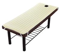 Housse de Matelas for Table de Massage Alèse Anti-Dérapante et Lavable en Fibre Polyester avec Ouverture Faciale, Confortable et Douce Institut de Beauté et Esthéticienne(Beige,185x70cm/73x27in)