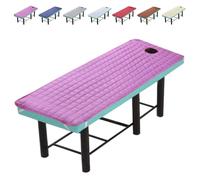 Housse de Matelas for Table de Massage Alèse Anti-Dérapante et Lavable en Fibre Polyester avec Ouverture Faciale, Confortable et Douce Institut de Beauté et Esthéticienne