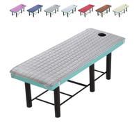 Housse de Matelas for Table de Massage Alèse Anti-Dérapante et Lavable en Fibre Polyester avec Ouverture Faciale, Confortable et Douce Institut de Beauté et Esthéticienne