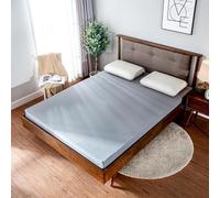 Housse de matelas futon de sol avec fermeture éclair - Protection complète lavable, anti-poussière et amovible avec fermeture éclair pour matelas de sol tatami japonais (gris, 120 x 190 cm)
