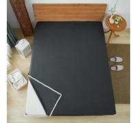 Housse de matelas futon de sol avec fermeture éclair - Protection complète lavable, anti-poussière et amovible - Fermeture éclair pour matelas de sol tatami japonais (gris foncé, 150 x 200 cm)