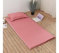 Housse de matelas futon de sol avec fermeture éclair - Protège-matelas lavable anti-poussière détachable à fermeture éclair de couleur unie pour matelas de sol tatami japonais (Rose foncé, 120x200 cm)