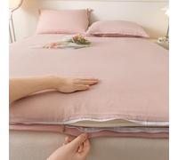 Housse de matelas futon en coton - Motif à rayures délavées - Tatami japonais - Protection avec fermeture éclair - Réversible, respirante et douce pour la peau - Pour chambre à coucher, dortoir