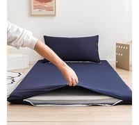 Housse de matelas futon lavable avec fermeture éclair pour lit double en coton doux Beige 90 x 200 cm