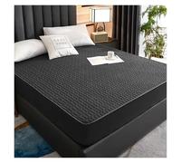 Housse De Matelas Housse de matelas épaisse imperméable, tapis matelassé en Latex, couvre-lit, drap-housse protection respectueux la peau ProtèGe Matelas(Black,150x200x30cm)