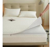 Housse de matelas imperméable 90 x 190 cm - Respirante avec fermeture éclair - Pour lit simple, double, king size - Anti-poussière et lavable - Personnalisable - Blanc (200 x 210 + 10 cm)