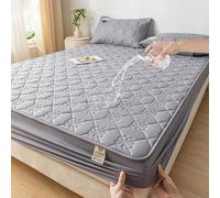 Housse de Matelas Imperméable, Protège-Matela Matelassé, Couvre de Matelas Extensible pour 28cm Matela Épais de Profondeur, Imperméable Drap Housse Dark Gray B 150x190cm