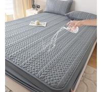 Housse de Matelas Imperméable, Protège-Matela Matelassé, Couvre de Matelas Extensible pour 28cm Matela Épais de Profondeur, Imperméable Drap Housse Dark Gray C 150x200cm
