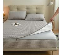 Housse de matelas imperméable respirante avec fermeture éclair pour lit simple/double/king size, drap-housse lavable, 90 x 190 cm, personnalisable, blanc (200 x 210 + 10 cm)