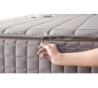 Housse de Matelas Intégrale avec Fermeture Éclair - Matelassé Épais, Respirante, 90x190/90x200/140x190/180x200 cm, Personnalisable, Protège-Matelas Anti-Tache(Gris Clair,90x190x25cm)