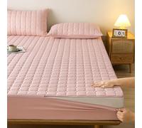 Housse de Matelas Intégrale avec Fermeture Éclair Protection Respirante et Lavable - 90x190, 90x200, 140x190, 140x200, 160x200, 180x200cm Protège Matelas Amovible(Pink,70x190+18cm)