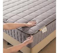Housse de Matelas Intégrale Demenagement 140x190 Personnalisable Housse pour Matelas de Protection avec Fermeture Éclair Respirante Protege Matelas Matelassé à Cinq Côtés Surmatelas(140x200+10cm,Gray)