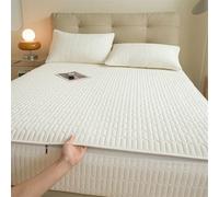 Housse de Matelas matelassée Lavable, protège-Matelas Personnalisable, Housse de Matelas Monobloc en différentes Tailles, Respirante et Facile à Nettoyer-White- 70x190+22cm