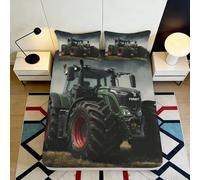 Housse de Matelas Microfibre Tracteur Vert 3D Printed Motif Véhicule Agricole Protection Lit Lavable pour Chambre Cadeau Maison 90x200x25cm
