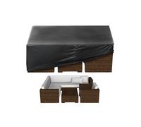 VEVOR Housse de Meubles de Jardin 320x320x81 cm, Bâche de Protection pour Mobiliers d’Extérieur en 420D Imperméable et Résistante, pour Table et Chaises de Patio, avec Aération, Toutes Saisons, Noir
