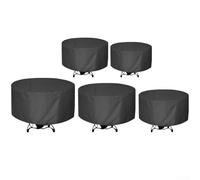 Housse de meubles de jardin pour terrasse, bancs et tables d'extérieur Oxford 210D robuste avec sangles anti-tempête et aérations respirantes (180 x 90 cm de diamètre)