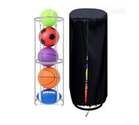 Housse de meubles d'extérieur pour étagère de rangement d'équipements de sport | Protection imperméable et anti-poussière | Tissu Oxford 210D | Convient aux organiseurs de ballons de football (noir