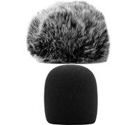 Housse de Microphone ChromLives, Housse de Protection en Mousse pour Pare-Brise en Fourrure Compatible avec Blue Yeti, Condenseur Yeti Pro (Pack de 2 Combo Fourrure et Mousse)