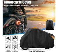 Housse De Moto Imperméable À L'Eau, Protection Solaire Extérieure Convient Aux Motos Jusqu'À 86,6", Housse De Véhicule Pour pour Kawasaki Ex Ninja 250 650 Gsxr 600 750 Scooter Noir