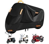Housse de Moto Imperméable pour Extérieur, Tarp en Polyester Renforcé avec Bande Réfléchissante, Protection U, Couverture Universelle pour Scooter et Moto en Oxford