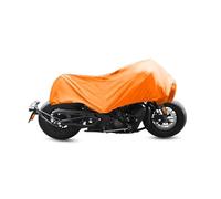 Housse De Moto Légère Demi-Housse Imperméable Anti-poussière pour La Plupart des Motos Bache Moto Exterieur Etanche(Orange,M)