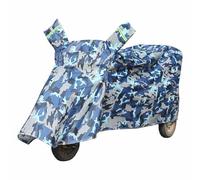 Housse de moto pour tricycle, housse de rangement imperméable pour tricycle, fond élastique remorquable à haute vitesse, grande taille universelle (bleu, 3,15 m/3,35 m)