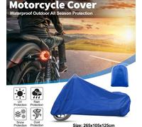 Housse De Moto Toutes Saisons Universelle Imperméable Aux Intempéries Avec Sac De Rangement S'Adaptant Aux Motos Jusqu'À 104,33 Pouces. Housse De Véhicule Xxl Bleue.