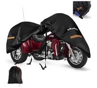 Housse de moto Trike pour Harley Davidson à 3 roues - Étanche - Rangement extérieur - Abri robuste en tissu Oxford 420D pour Honda, housse Tri Glide avec fermeture éclair pour antenne - Protection