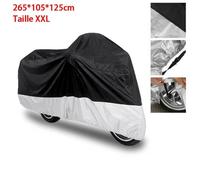 Housse de motocyclette - Moto-scooter - 265x105x125 cm - Polyester plaqué argent 190T - Étanche UV50+