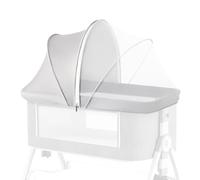 Housse de moustiquaire pour berceau en PP 100x55x42cm 220g pliable - Pare-soleil universel avec sangles élastiques pour poussette, berceau, parc, siège auto, noir/gris