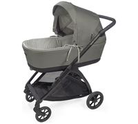 Housse de nacelle avec tiges et drap housse pour nacelle Praliné Vichy Rayures Matcha