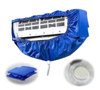 Housse de nettoyage pour climatiseur, avec sortie de vidange et plaques de support, kit de nettoyage mural pour climatisation, sac de nettoyage de la poussière, sac de lavage Aircon, pliable et facile