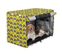 Housse de niche pliable et portable pour balcon - Placement quotidien - Jaune vif - Monstres et camions - Taille M