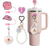 Housse De Paille Rose Compatible Avec Quencher H2.0 20oz30oz40oz, Cadeaux D'anniversaire Pour Maman, Épouse, Petite Amie, Fille, Cadeau De Saint-Valentin, Cadeaux De Fête Des Mères(Rose¿.[V368]