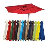 Housse de parasol cantilever imperméable - Auvent de rechange pour parasols de jardin de 2,7 m avec aérations - Tissu vert gazon à 6 bras