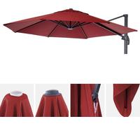 Toile De Parasol Hwc-A96, 8 Baleines Ø3m 220g/M² Polyester, Revêtement De Rechange Hwc-A96 Bordeaux Rouge