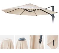 Revêtement De Parasol Hwc-A96, 8 Baleines Rondes Ø4m 220g/M² Polyester Hwc-A96 Crème-Beige Gris