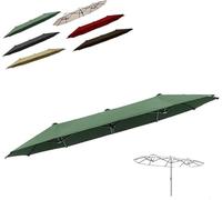 Housse de Parasol Ovale 12 Baleines Rechange for 460 cm en Tissu Double for terrasse Toit(Dark Green)