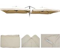 Revêtement de parasol T44 8 baleines 3x3m polyester T44 crème avec flap